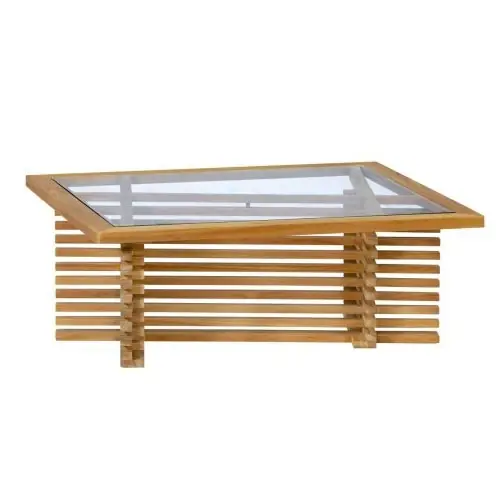 Alleen Vandaag Riverside teak tafel met glasplaat